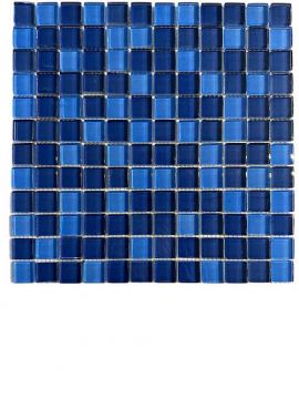 Ceramica Etc Ocean Blue Blend Glass Tile 1x1